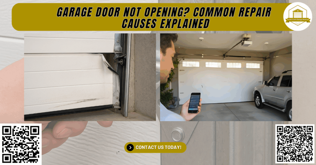 Garage Door Not Opening? Common Repair Causes Explained 1 Garage Door Not Opening? Common Repair Causes Explained - Salt Creek Garage Doors
